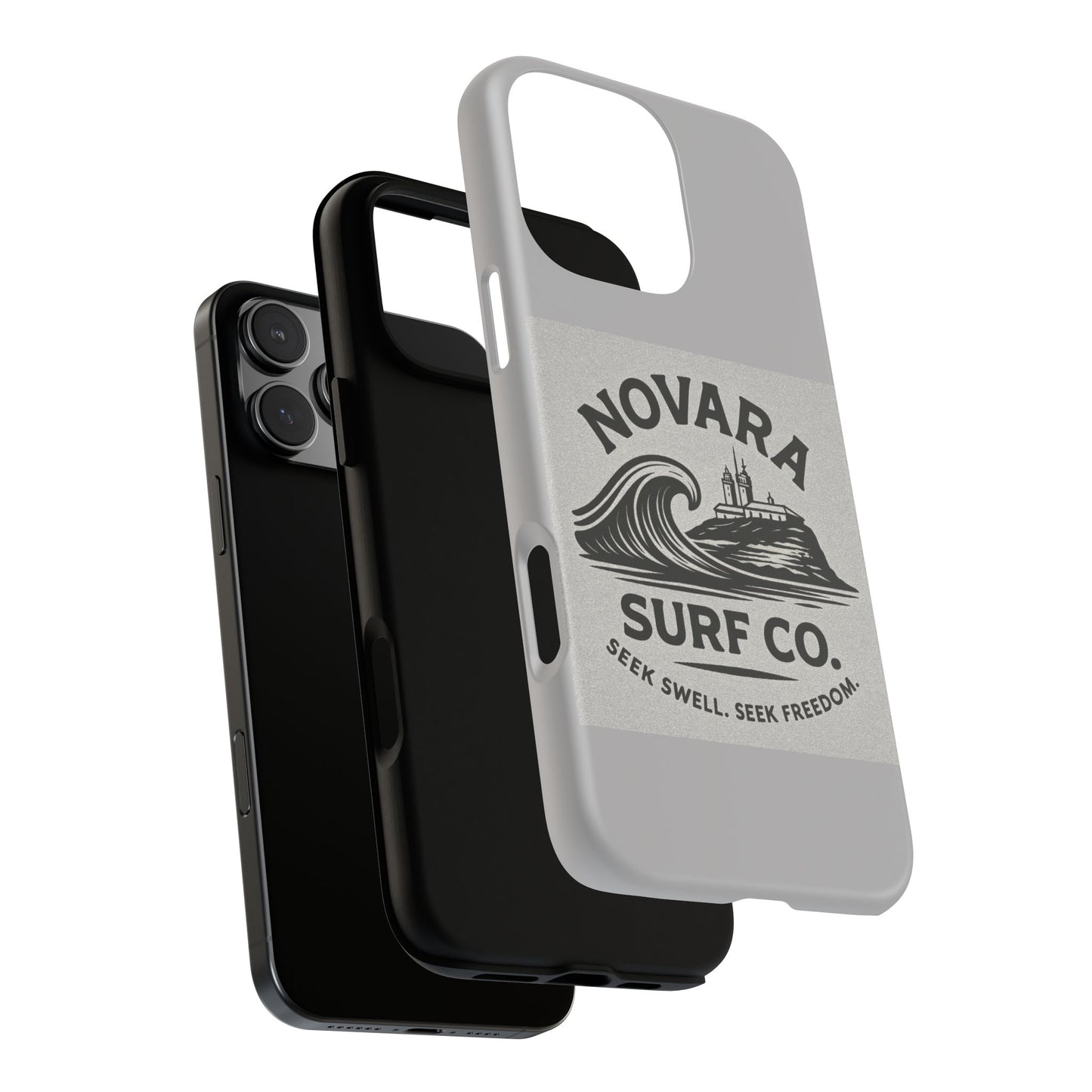 Novara Surf Co. Tough Case – Coastal Wave Logo (Impact Protection)