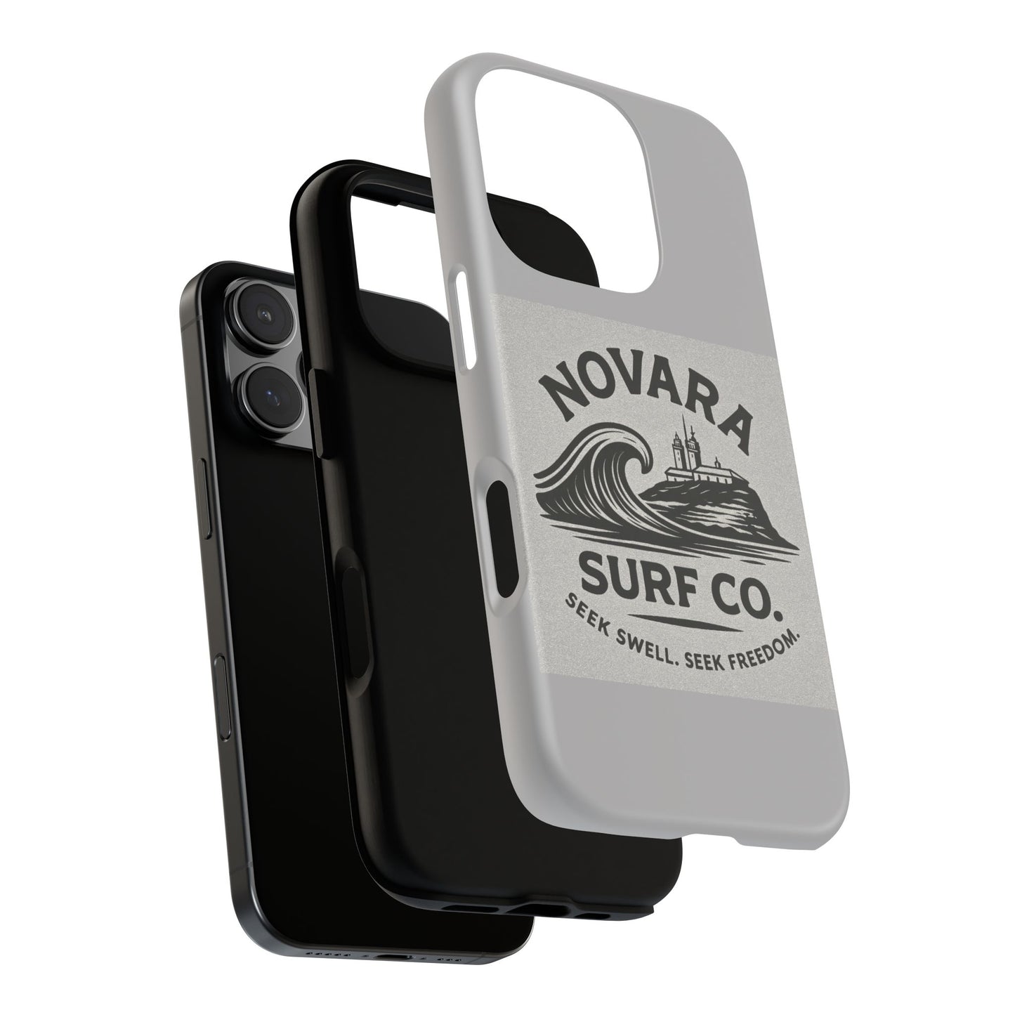 Novara Surf Co. Tough Case – Coastal Wave Logo (Impact Protection)