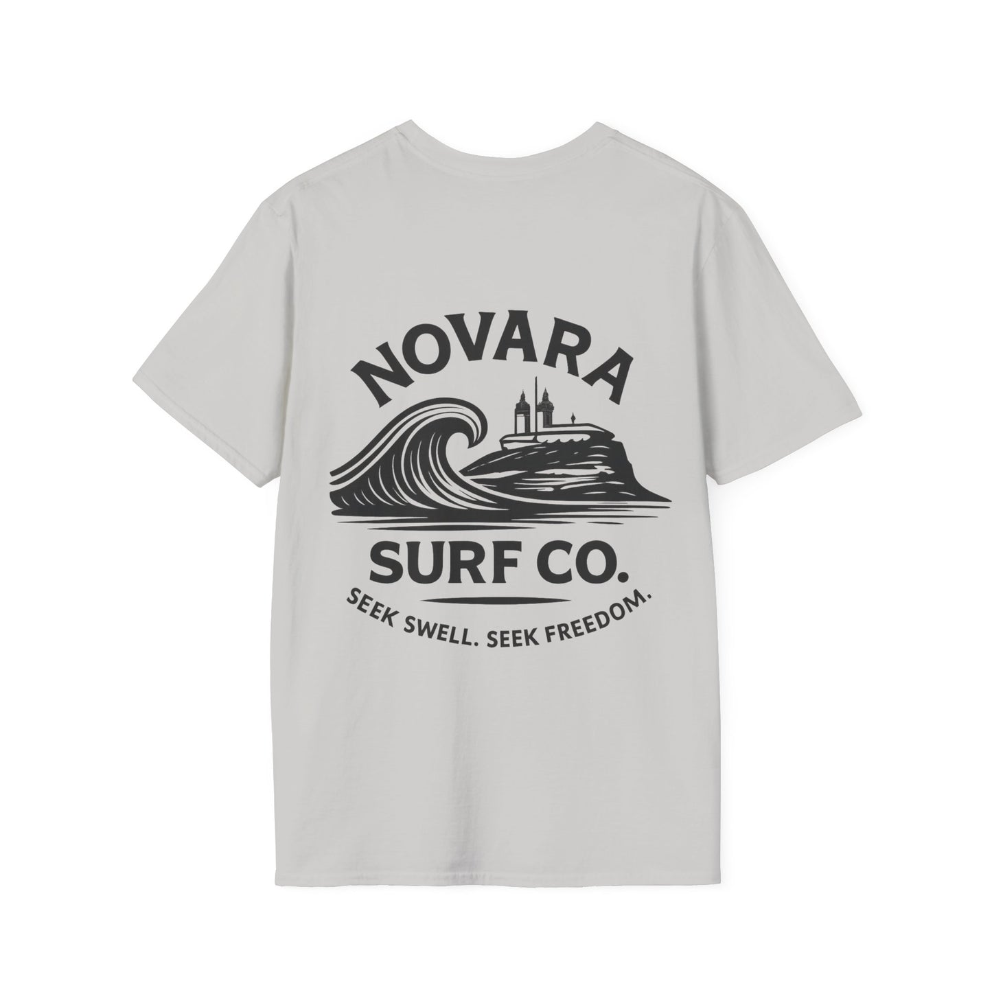 Novara Surf Co. T-Shirt — 'Seek Swell, Seek Freedom' Graphic Tee
