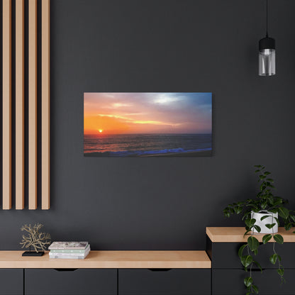 “Breakwall Dawn” – Newcastle Sunrise Matte Canvas