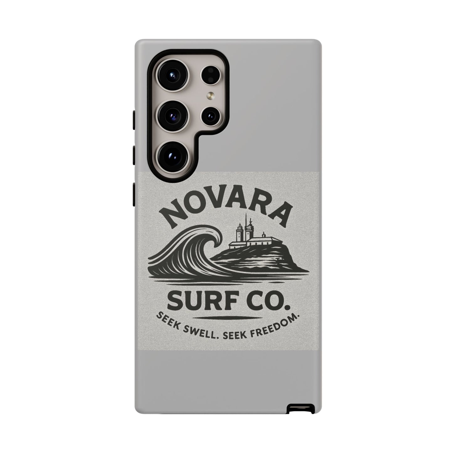 Novara Surf Co. Tough Case – Coastal Wave Logo (Impact Protection)