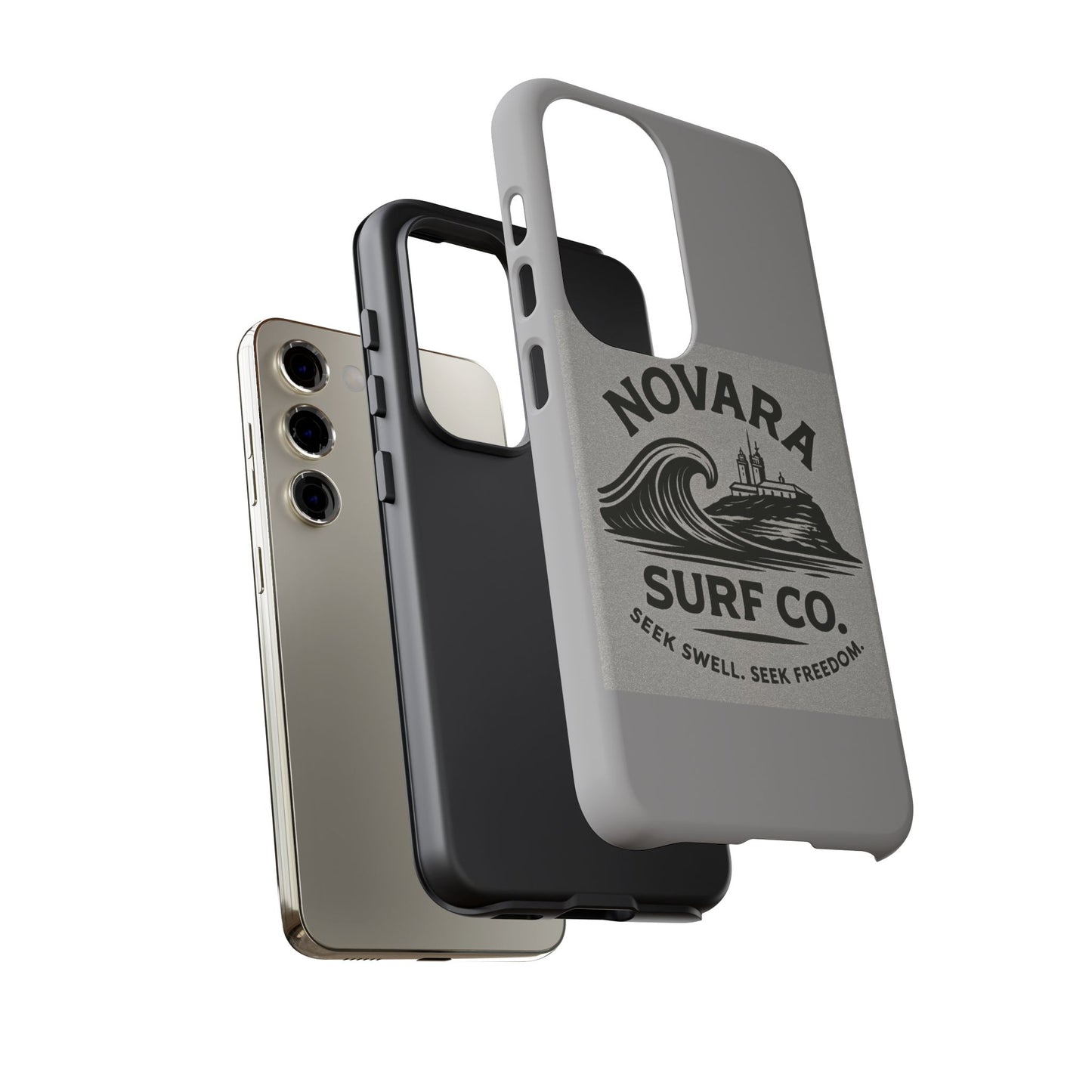 Novara Surf Co. Tough Case – Coastal Wave Logo (Impact Protection)