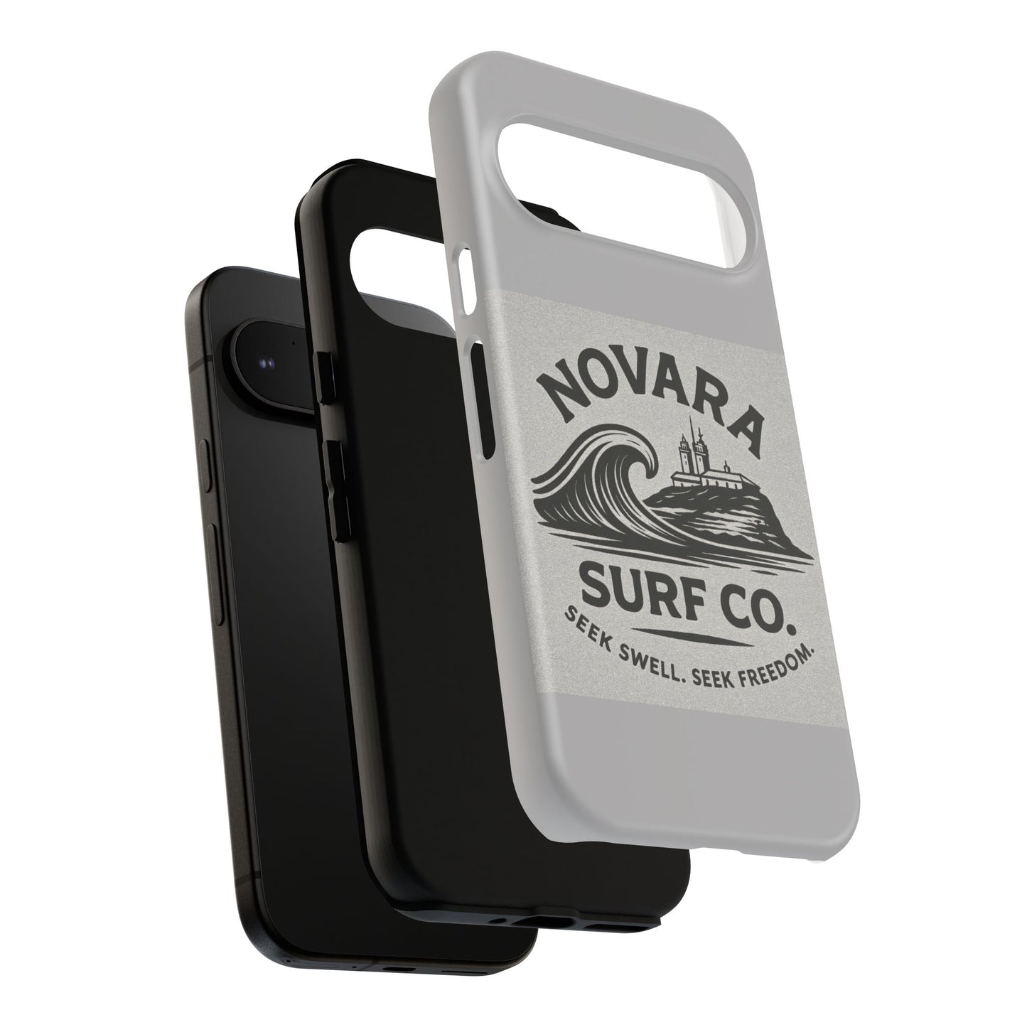 Novara Surf Co. Tough Case – Coastal Wave Logo (Impact Protection)