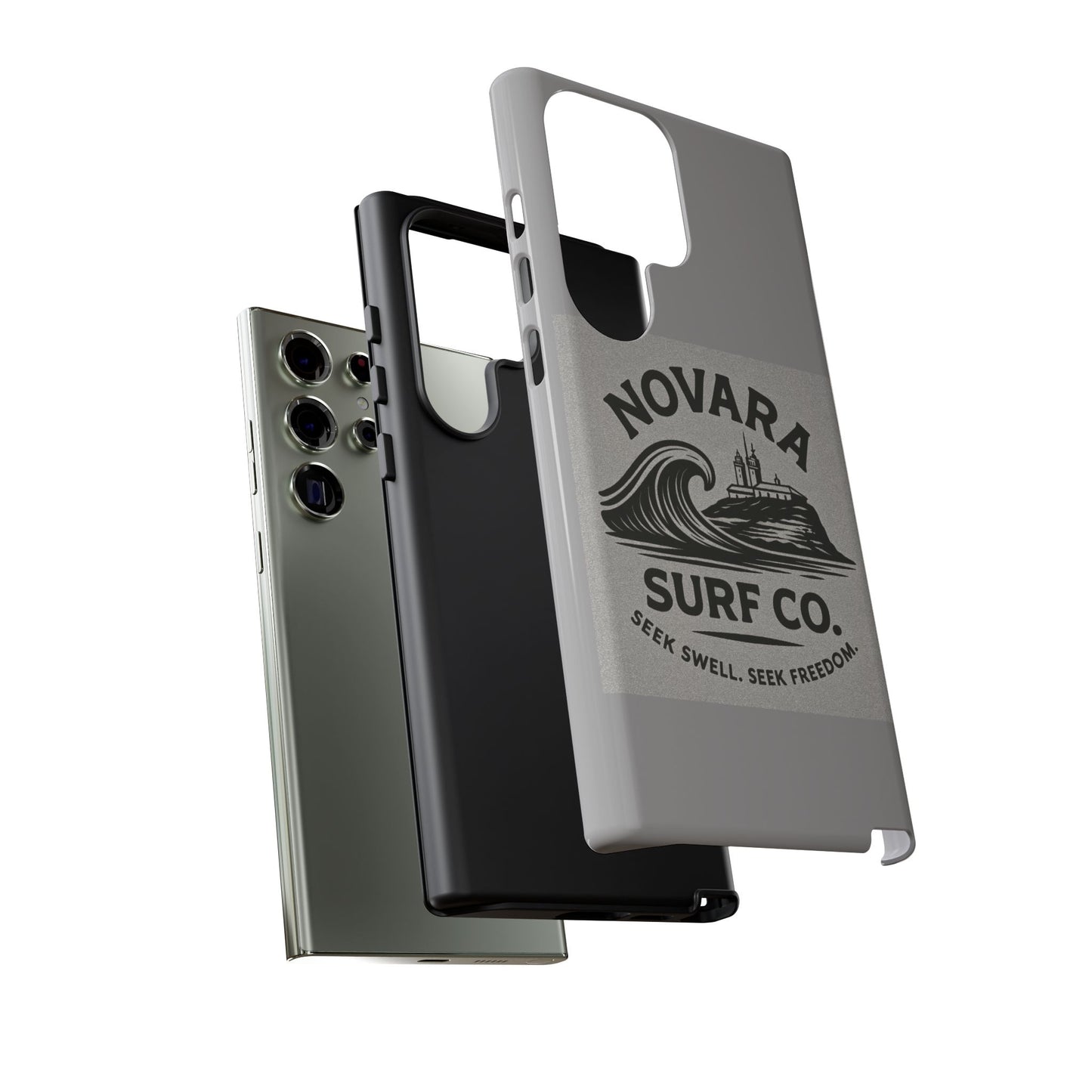 Novara Surf Co. Tough Case – Coastal Wave Logo (Impact Protection)