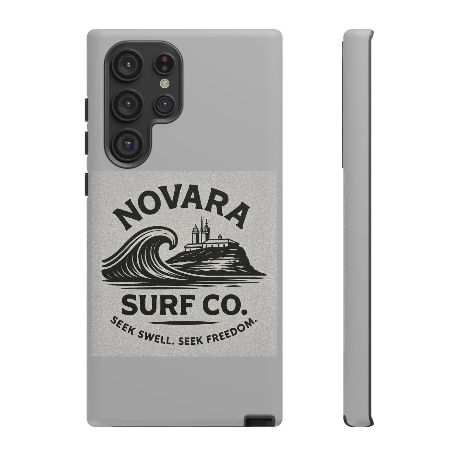 Novara Surf Co. Tough Case – Coastal Wave Logo (Impact Protection)
