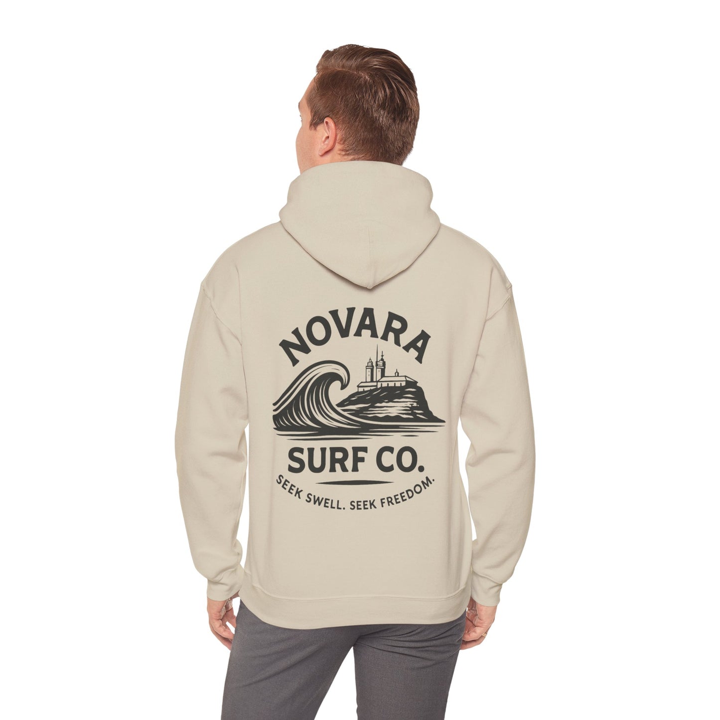 Novara Surf Co. “Coastal Heritage” Graphic Hoodie – Seek Swell, Seek Freedom