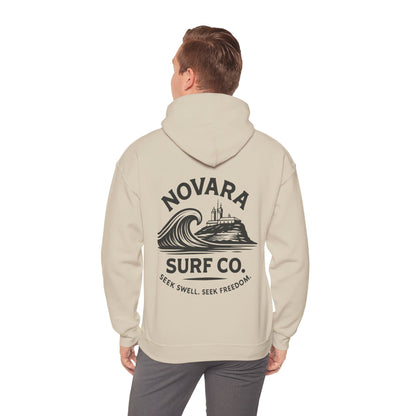 Novara Surf Co. “Coastal Heritage” Graphic Hoodie – Seek Swell, Seek Freedom