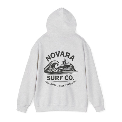 Novara Surf Co. “Coastal Heritage” Graphic Hoodie – Seek Swell, Seek Freedom