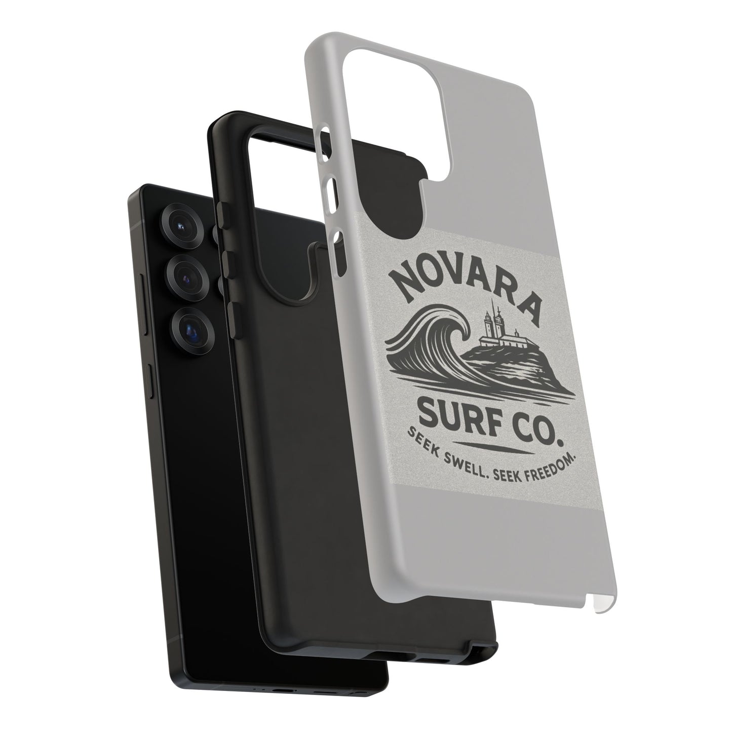 Novara Surf Co. Tough Case – Coastal Wave Logo (Impact Protection)