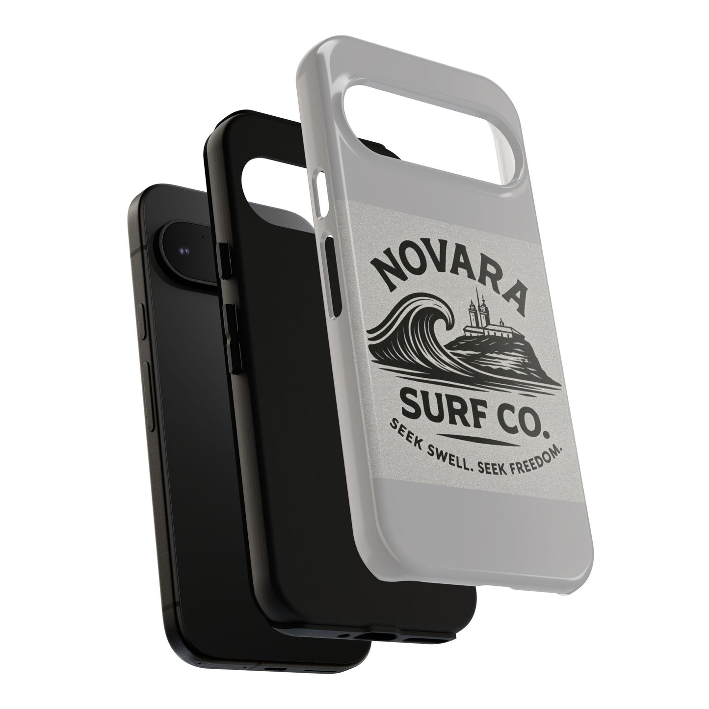 Novara Surf Co. Tough Case – Coastal Wave Logo (Impact Protection)