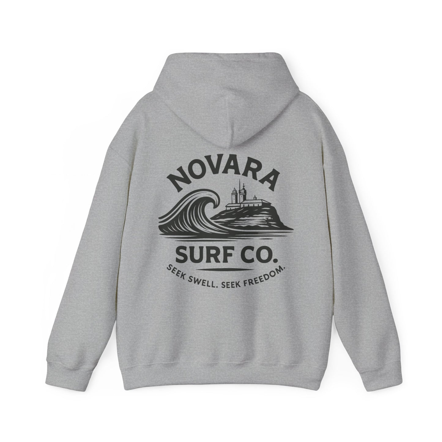 Novara Surf Co. “Coastal Heritage” Graphic Hoodie – Seek Swell, Seek Freedom