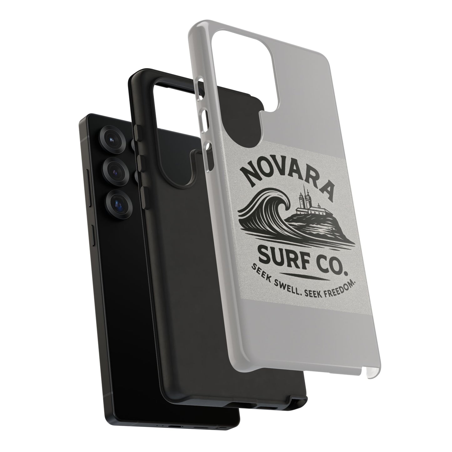 Novara Surf Co. Tough Case – Coastal Wave Logo (Impact Protection)