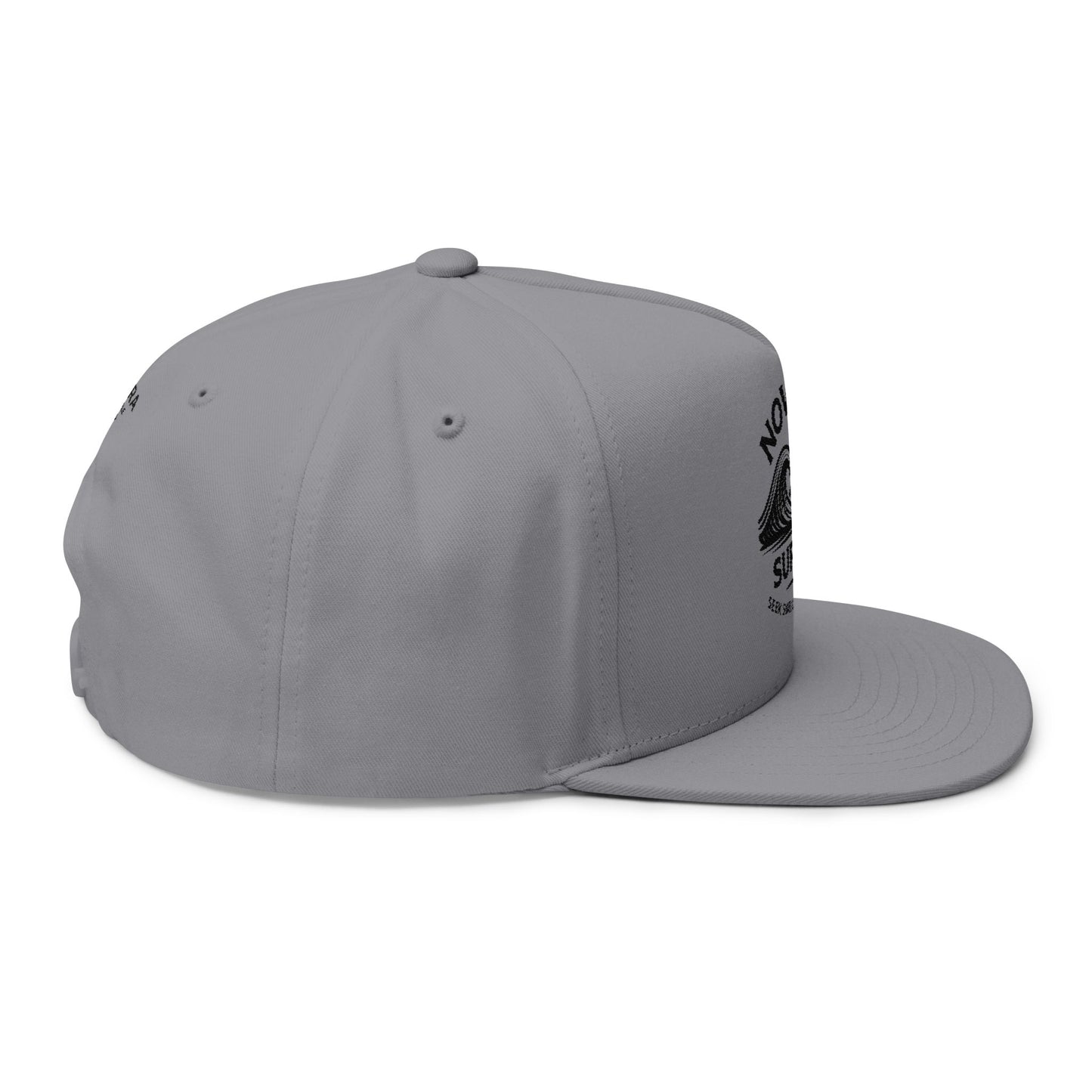 Novara Surf Co. Embroidered Flat Bill Cap — Coastal Surf Snapback Hat