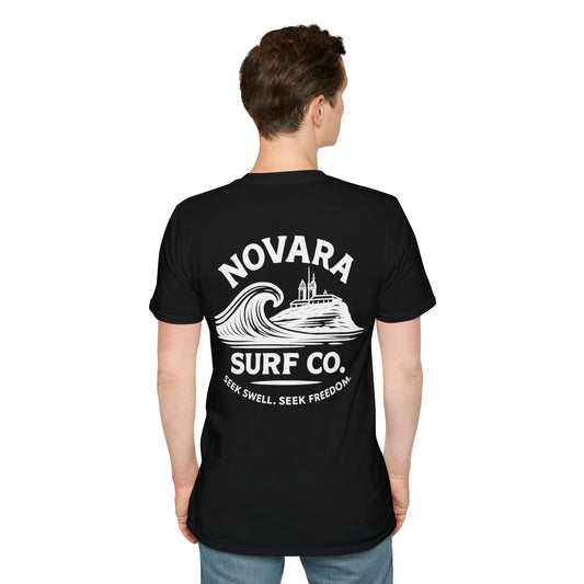 Novara Surf Co. T-Shirt — 'Seek Swell, Seek Freedom' Graphic Tee