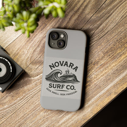 Novara Surf Co. Tough Case – Coastal Wave Logo (Impact Protection)