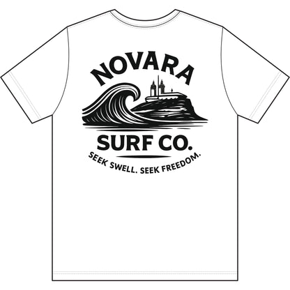 Novara Surf Co. Men's Moisture-Wicking Tee — Coastal Wave Logo