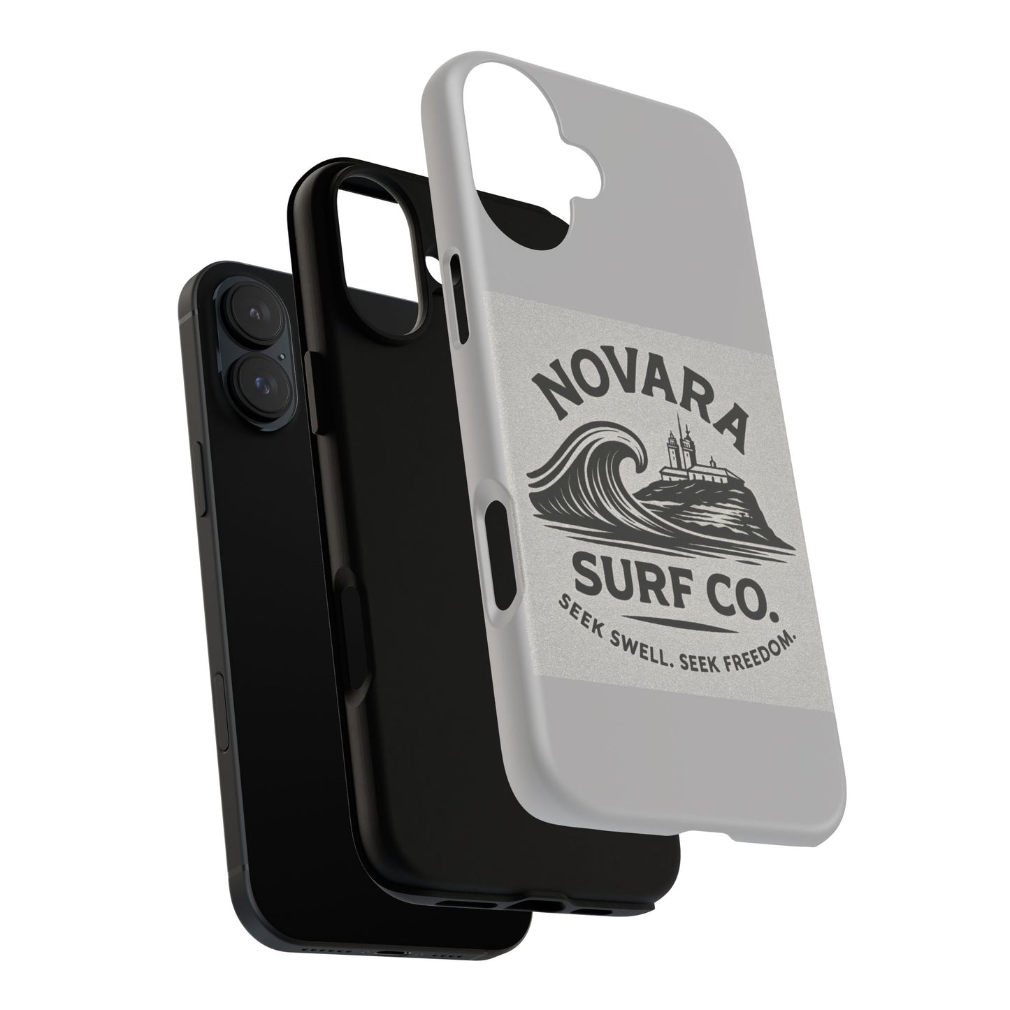 Novara Surf Co. Tough Case – Coastal Wave Logo (Impact Protection)