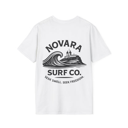 Novara Surf Co. T-Shirt — 'Seek Swell, Seek Freedom' Graphic Tee