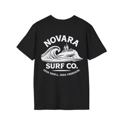 Novara Surf Co. T-Shirt — 'Seek Swell, Seek Freedom' Graphic Tee