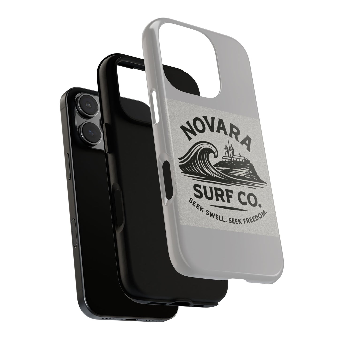 Novara Surf Co. Tough Case – Coastal Wave Logo (Impact Protection)