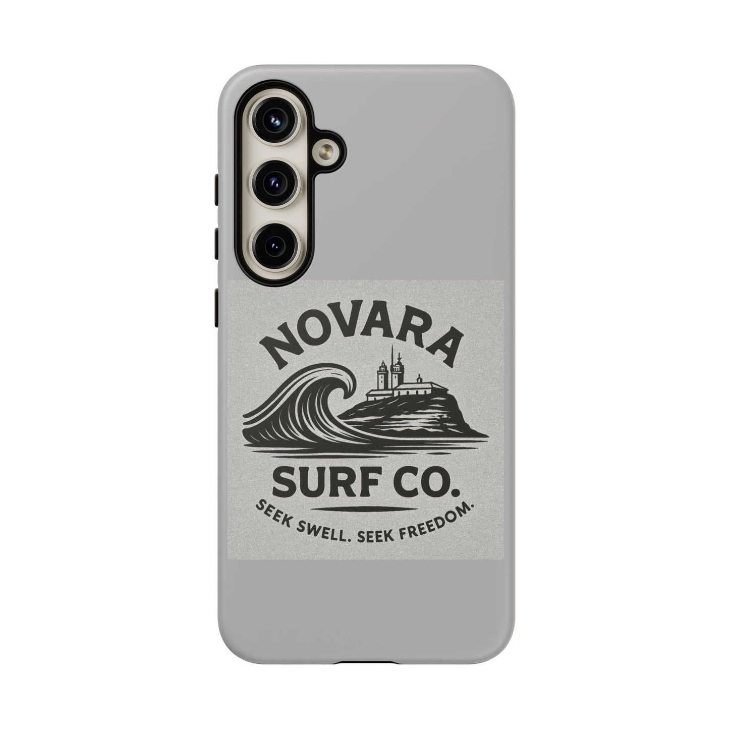 Novara Surf Co. Tough Case – Coastal Wave Logo (Impact Protection)
