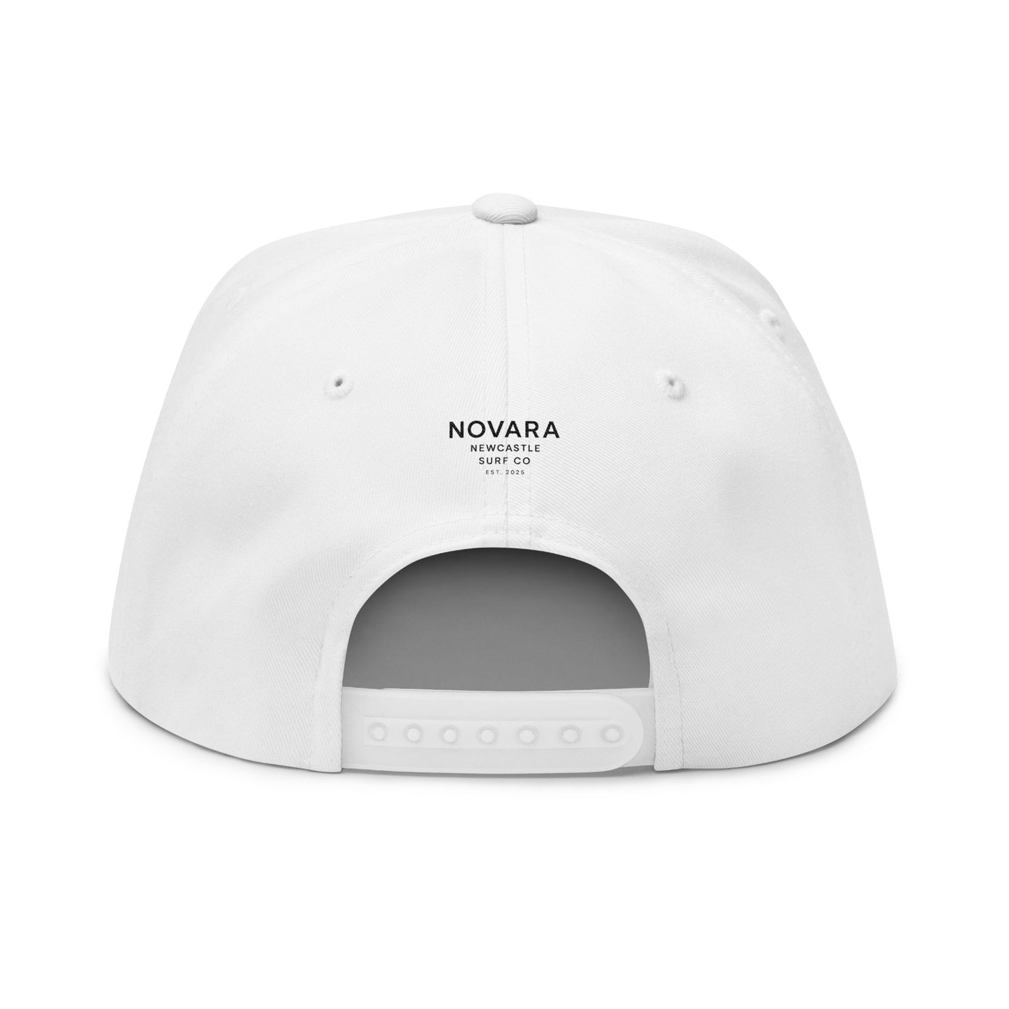 Novara Surf Co. Embroidered Flat Bill Cap — Coastal Surf Snapback Hat