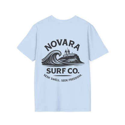 Novara Surf Co. T-Shirt — 'Seek Swell, Seek Freedom' Graphic Tee