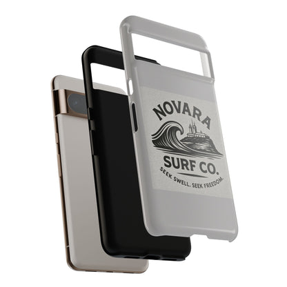 Novara Surf Co. Tough Case – Coastal Wave Logo (Impact Protection)