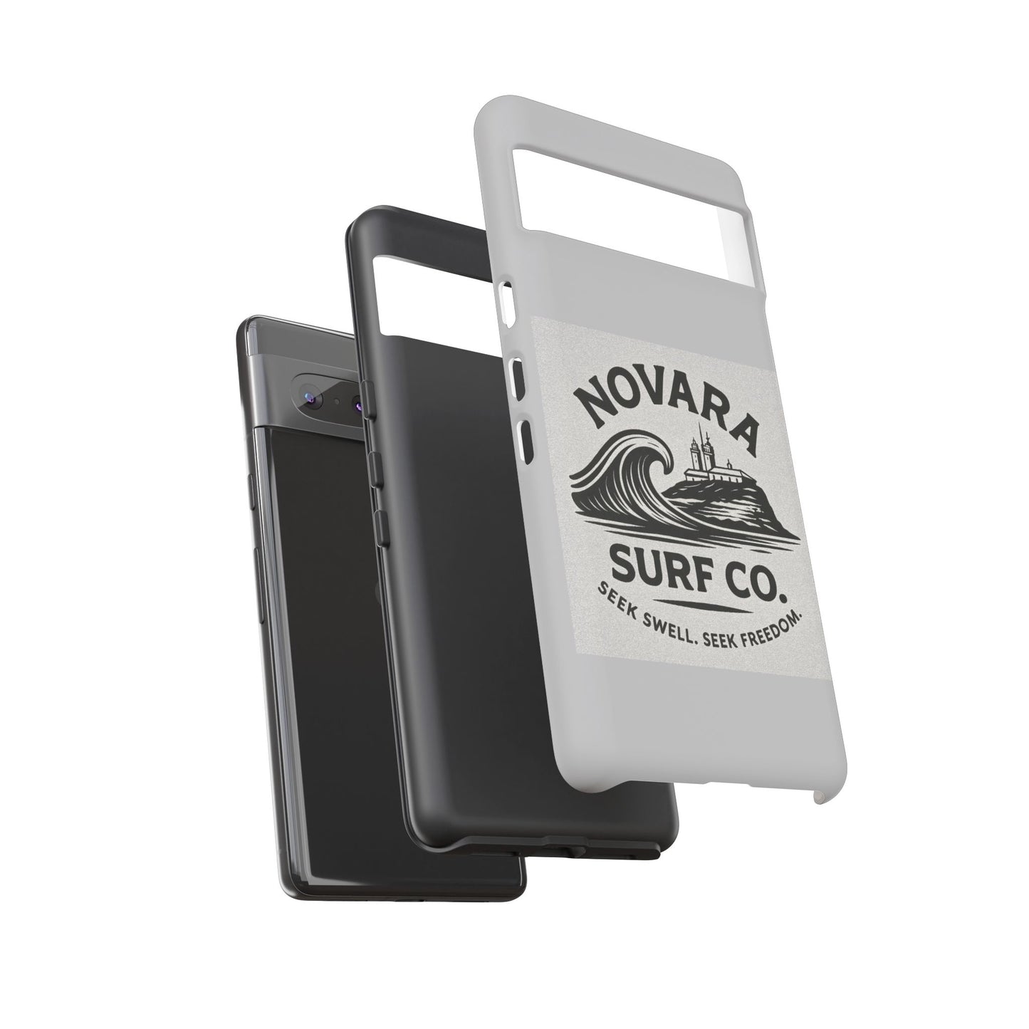 Novara Surf Co. Tough Case – Coastal Wave Logo (Impact Protection)