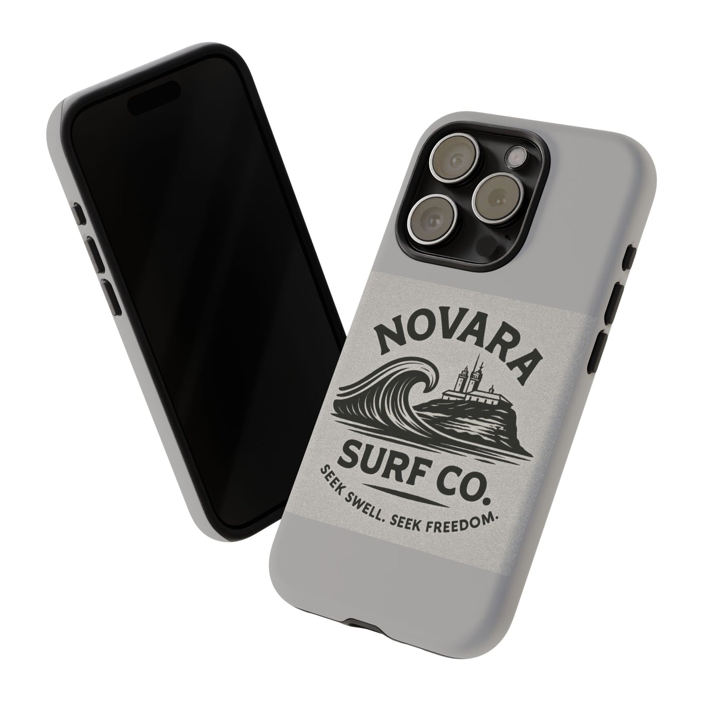 Novara Surf Co. Tough Case – Coastal Wave Logo (Impact Protection)